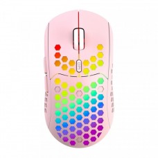 Mouse Nou IBLANCOD BL110, 3200dpi, 5 Butoane, RGB, Roz, Wireless